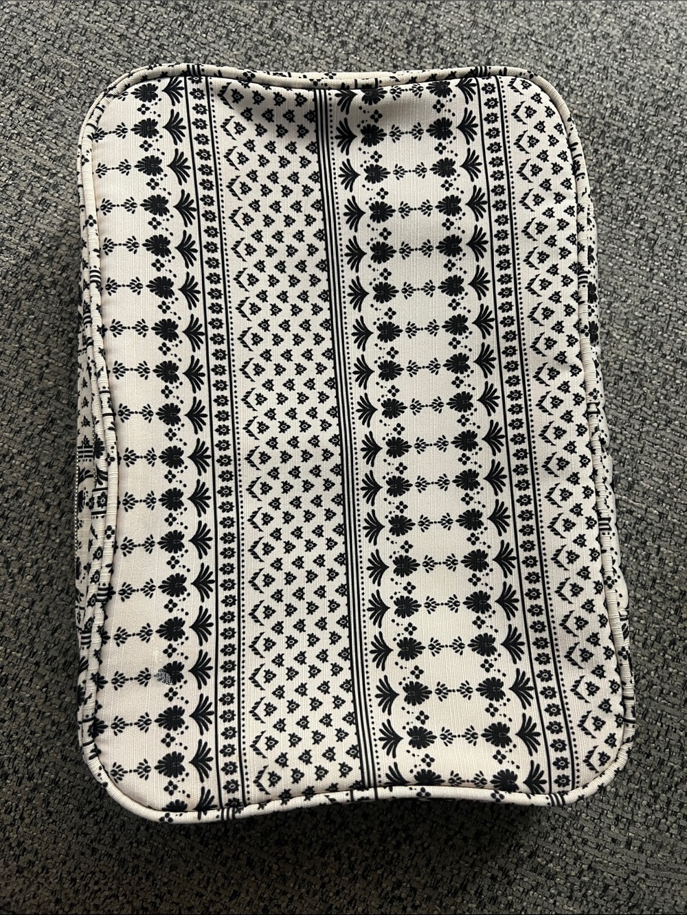Target Black and White Floral Detailed Canvas Travel Pouch